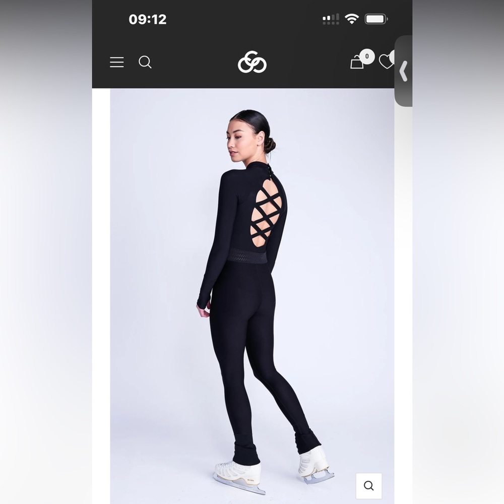 Women's Black Figure Skating Jumpsuit